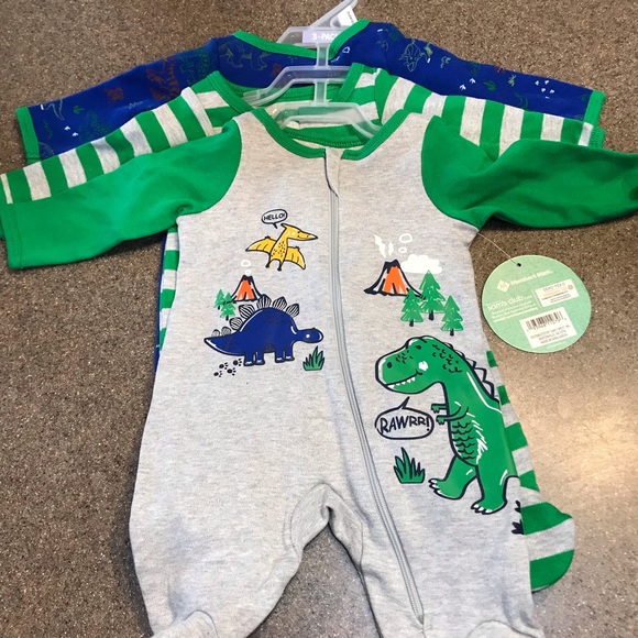 🆕 Members Mark (3)Pack Sleep n' Play Size: Newborn Dinosaur Prints - Picture 2 of 6